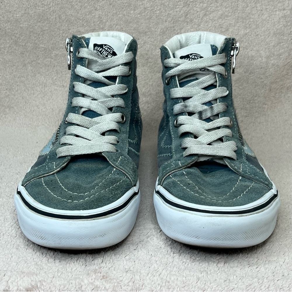 Vans Suede Sk8 Hi Zipper Sneakers Women’s 5.5 Blue Casual Skater Classic Boho - Picture 6 of 9